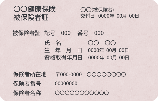 健康保険被保険者証イメージイラスト